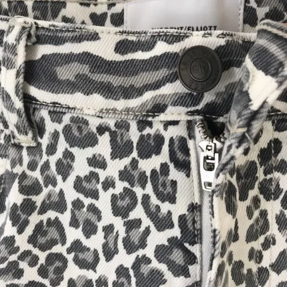 CURRENT/ELLIOTT Mid Rise Leopard Print Jeans in Warped Species Size 28 - Picture 8 of 8